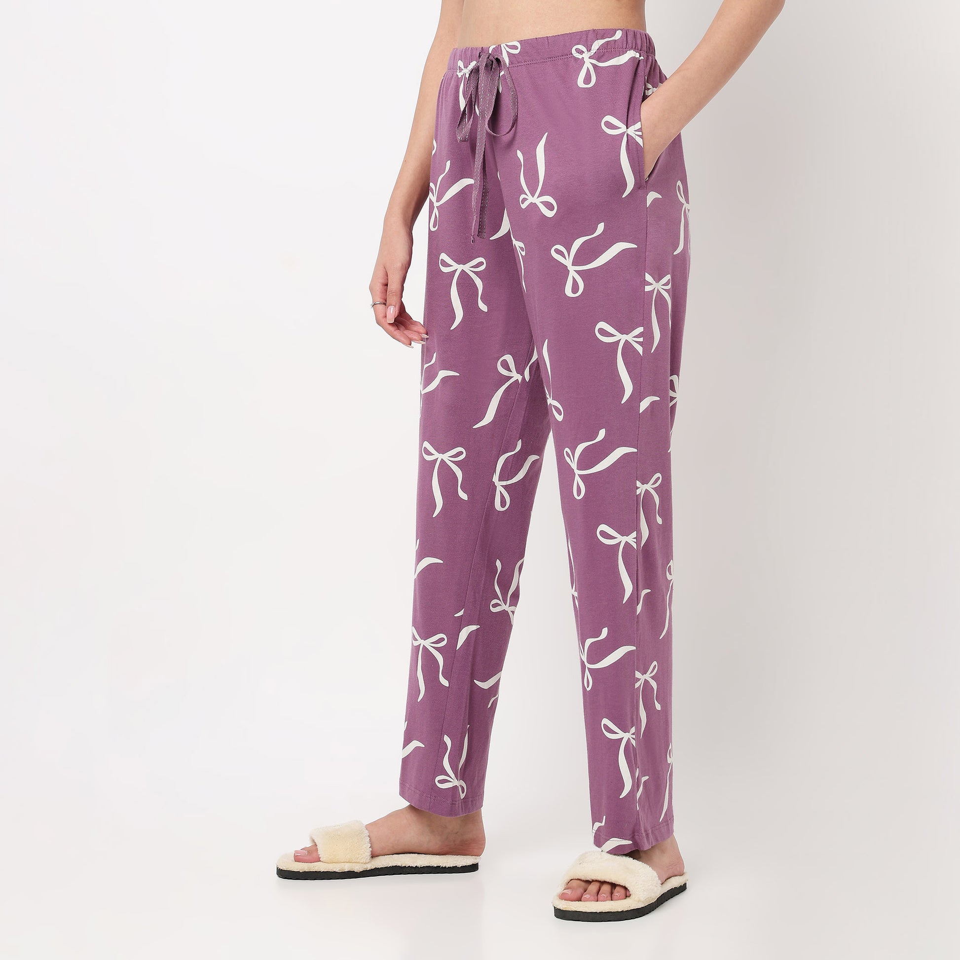 Bow Print Cotton Lounge Pyjamas
