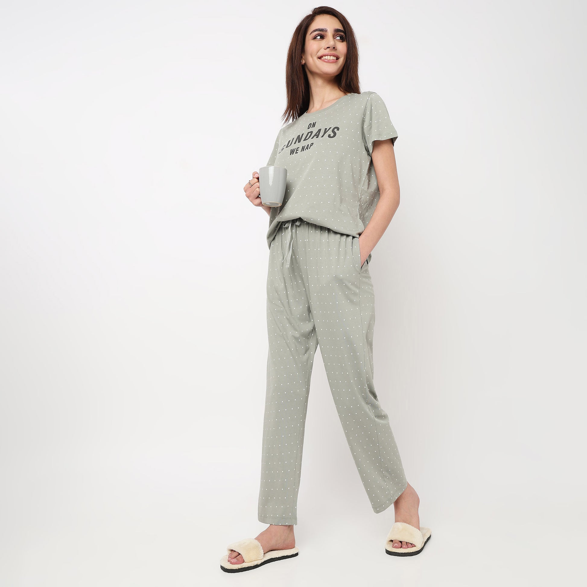  Polka Dot Cotton Lounge Pyjamas