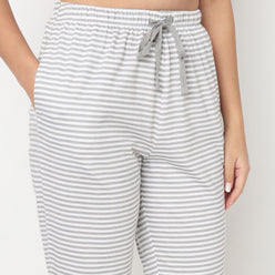 Cotton Striped Lounge Pyjama