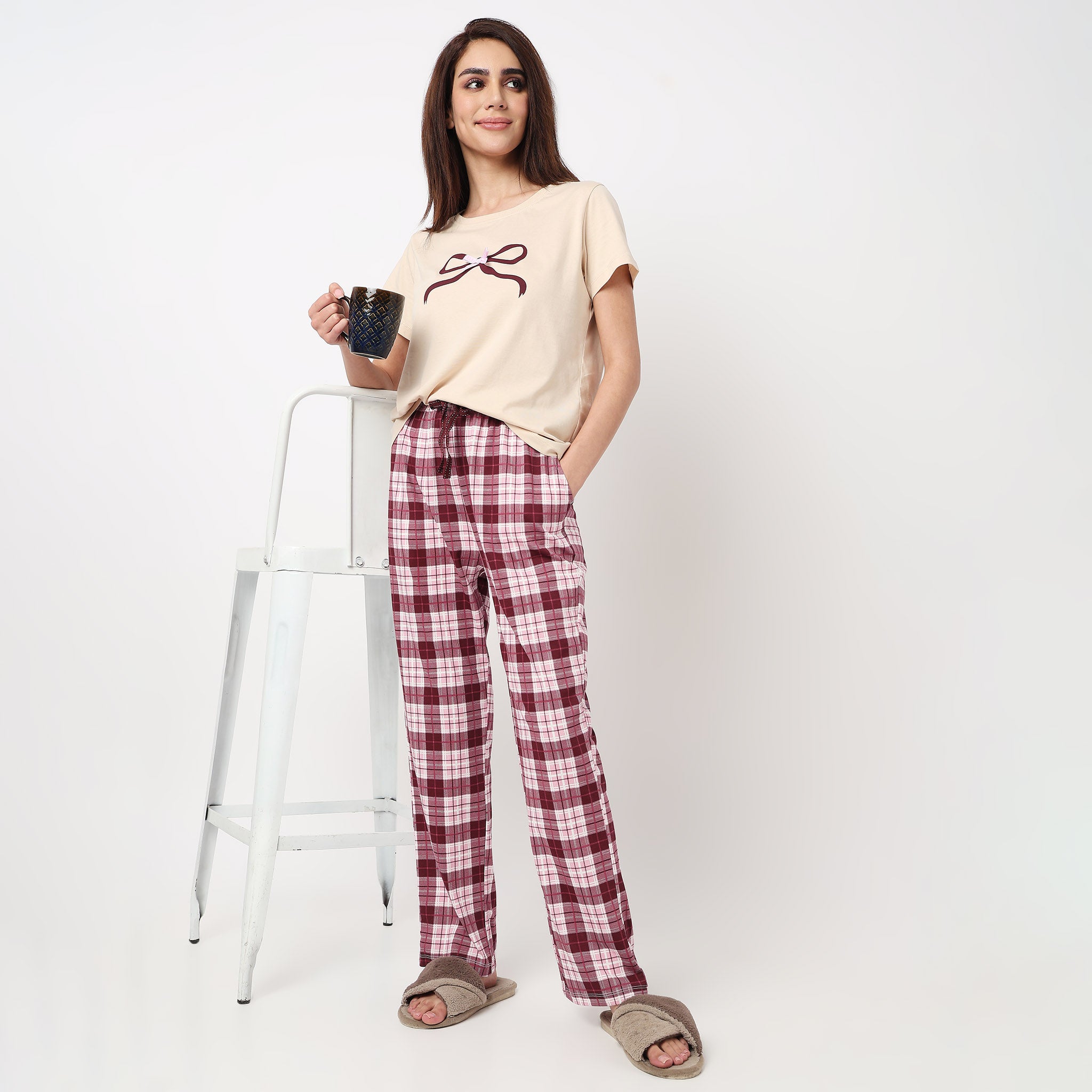 Cotton Checkered Lounge Pyjamas