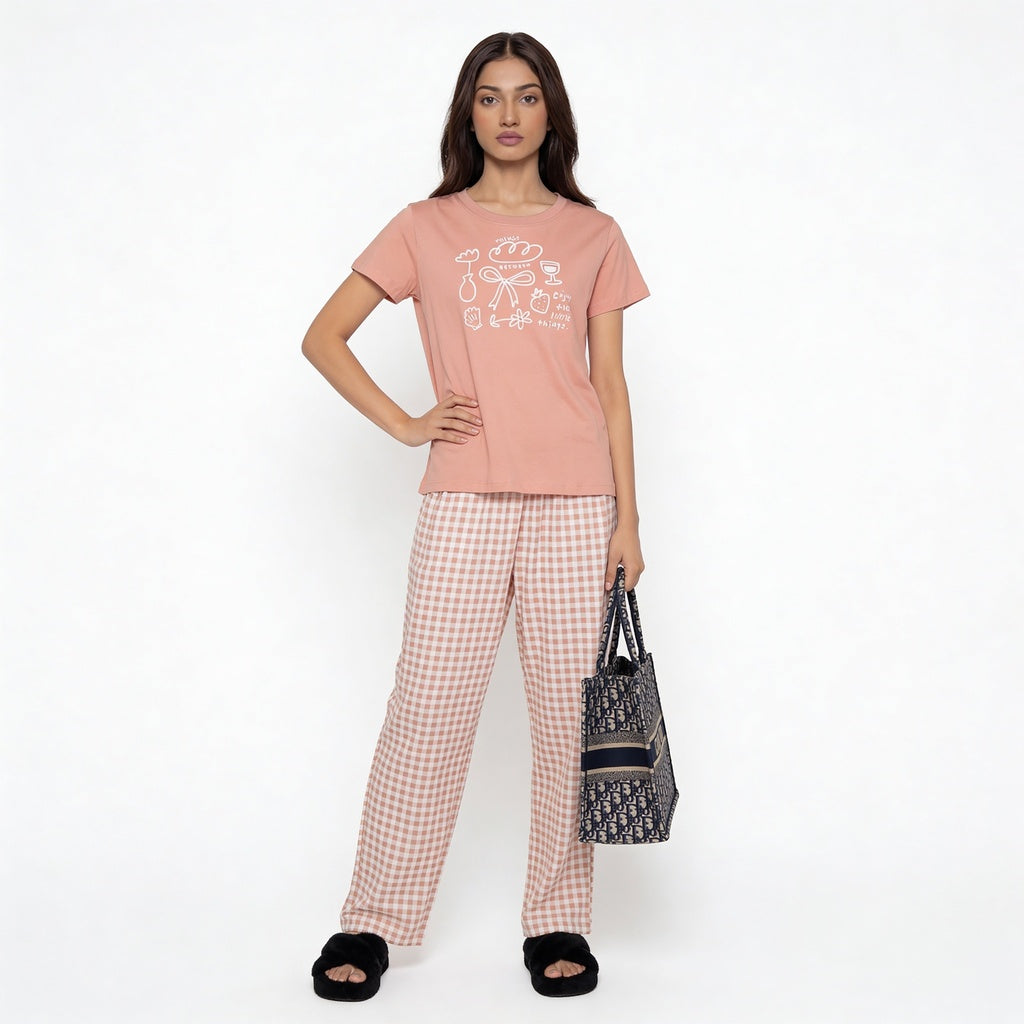 Cotton Checkered Lounge Pyjama