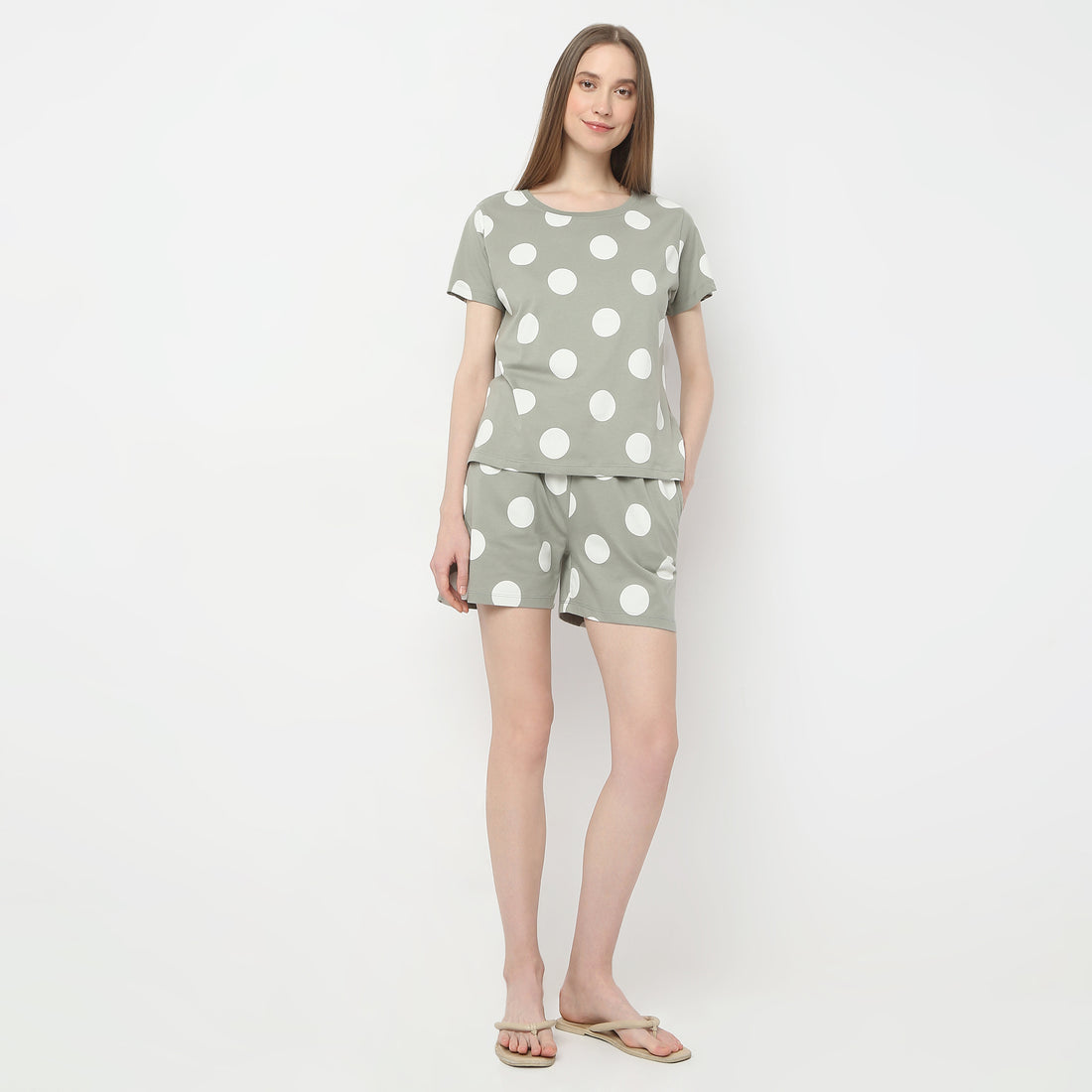 Regular Fit Polka Dot Mid Rise Shorts