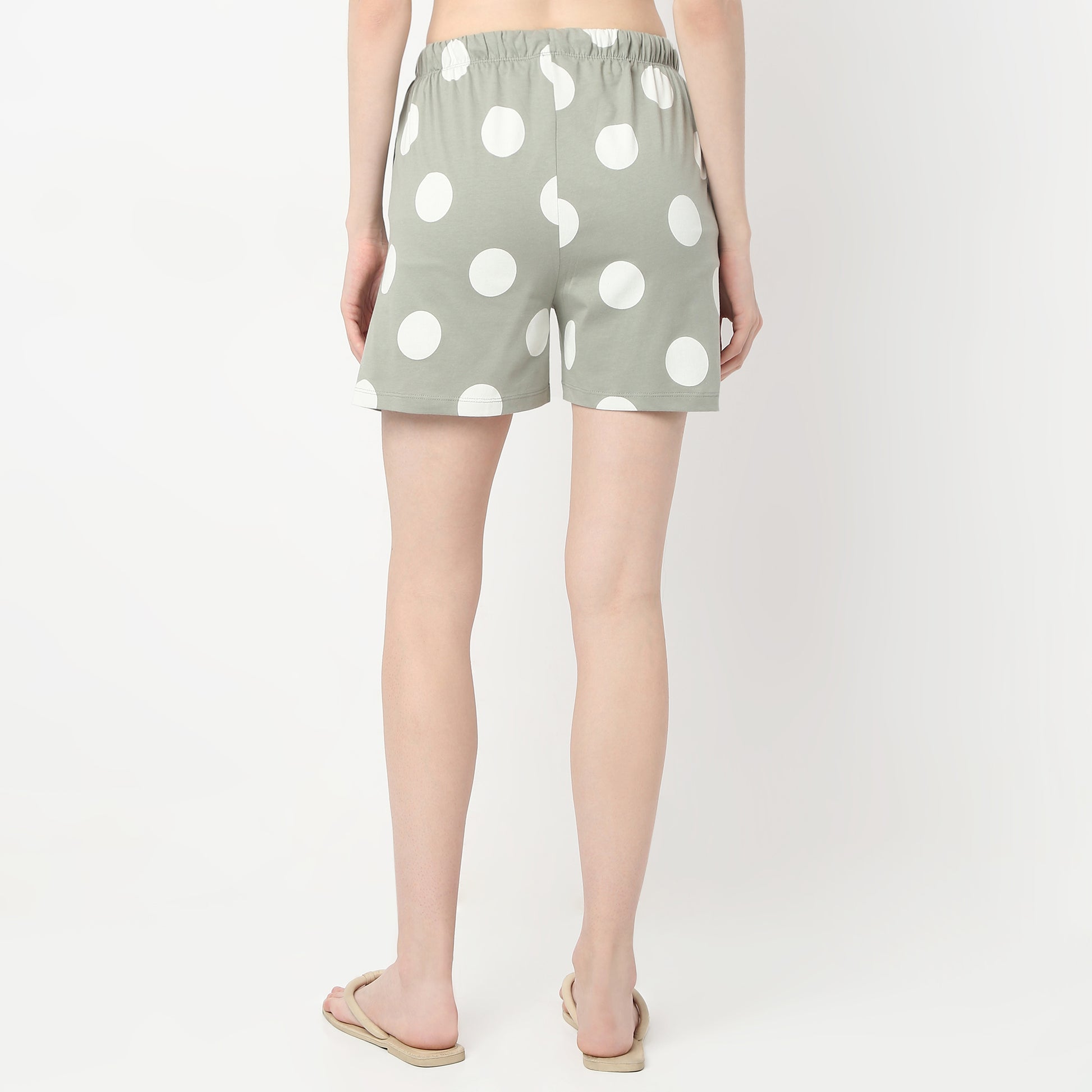 Regular Fit Polka Dot Mid Rise Shorts