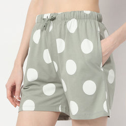 Regular Fit Polka Dot Mid Rise Shorts