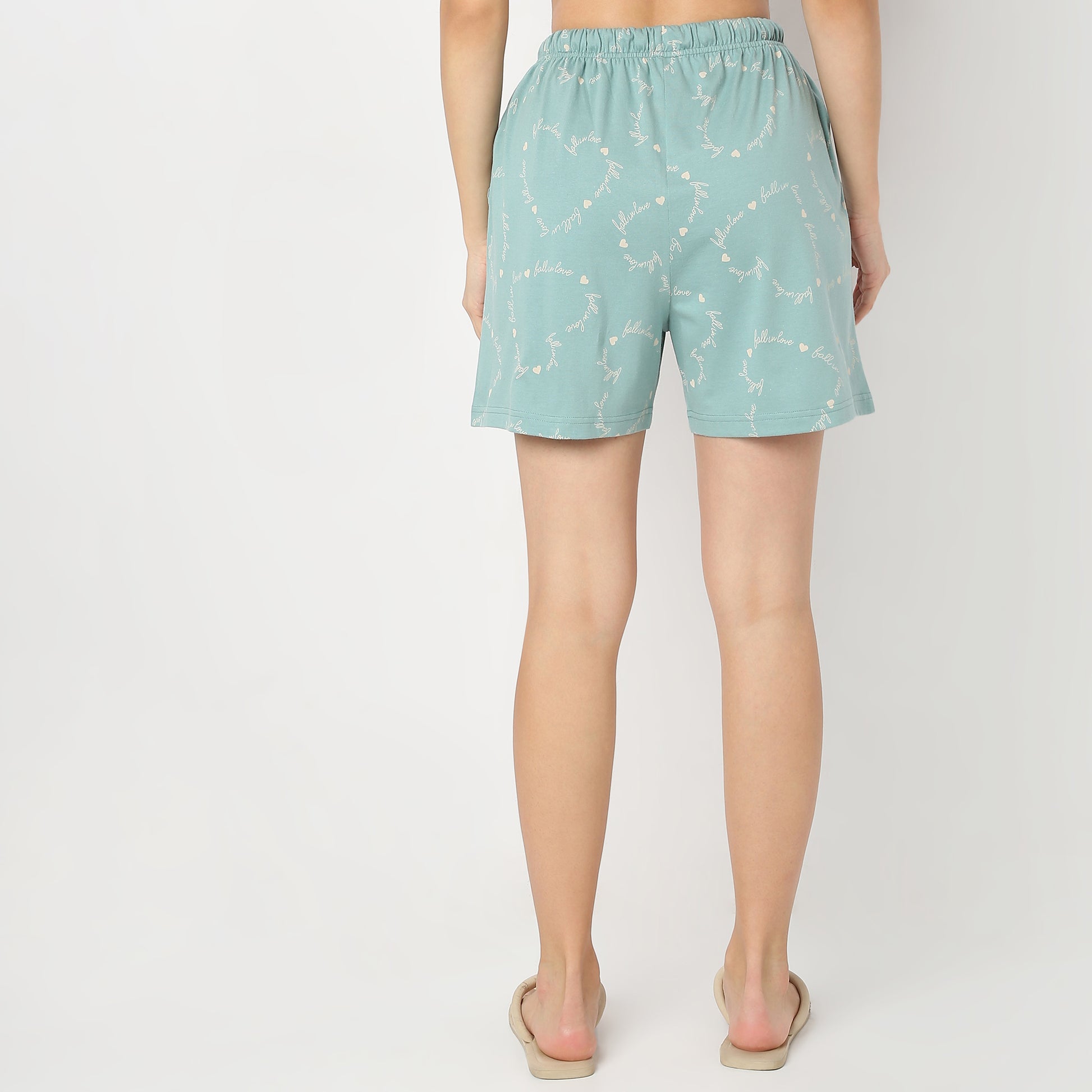 Regular Fit Printed Mid Rise Shorts