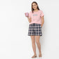 Regular Fit Checkered Above Knee Mid Rise Shorts