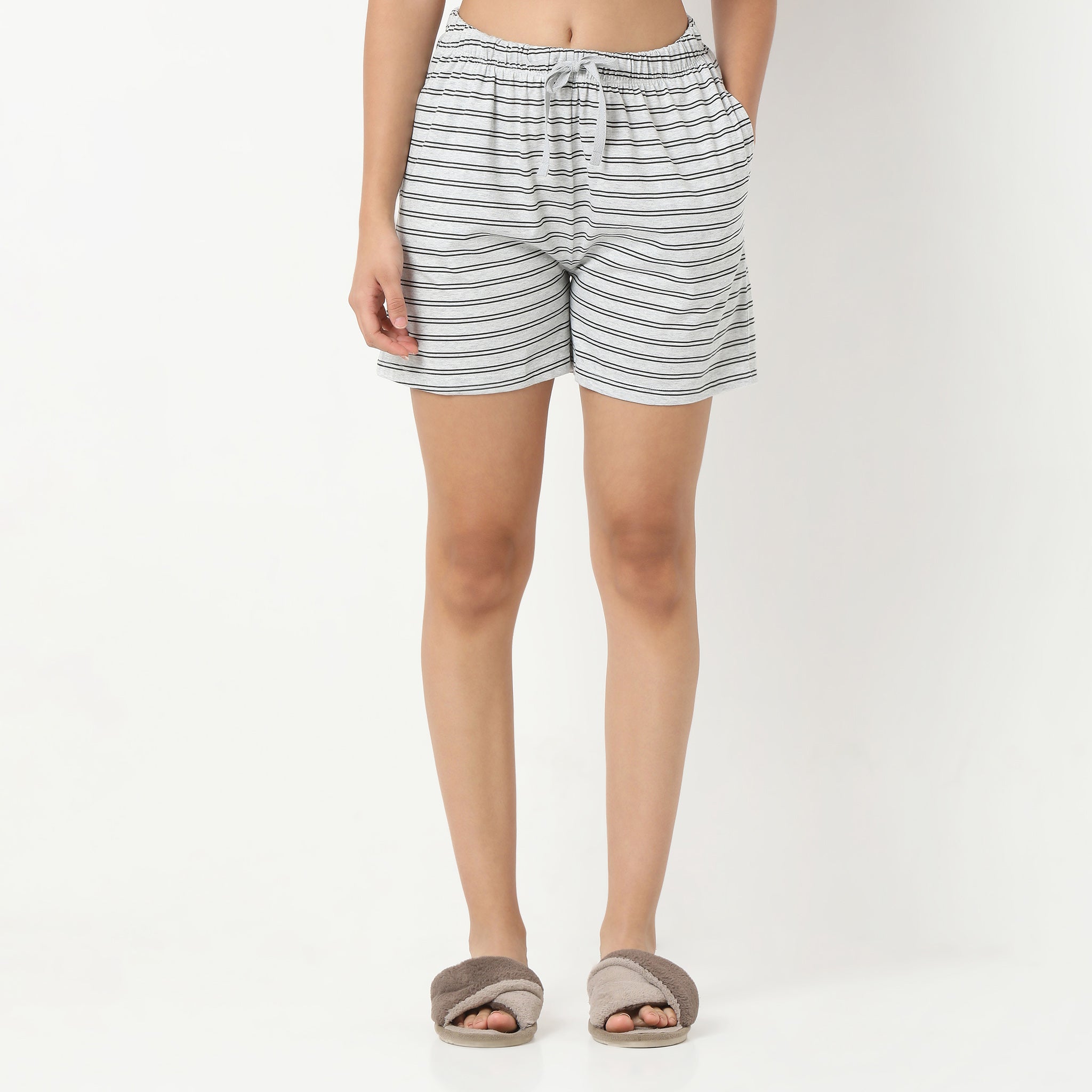 Horizontal Striped Loungewear Shorts