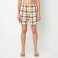 Regular Fit Checkered Above Knee Mid Rise Shorts