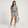 Cotton Checkered Lounge Shorts