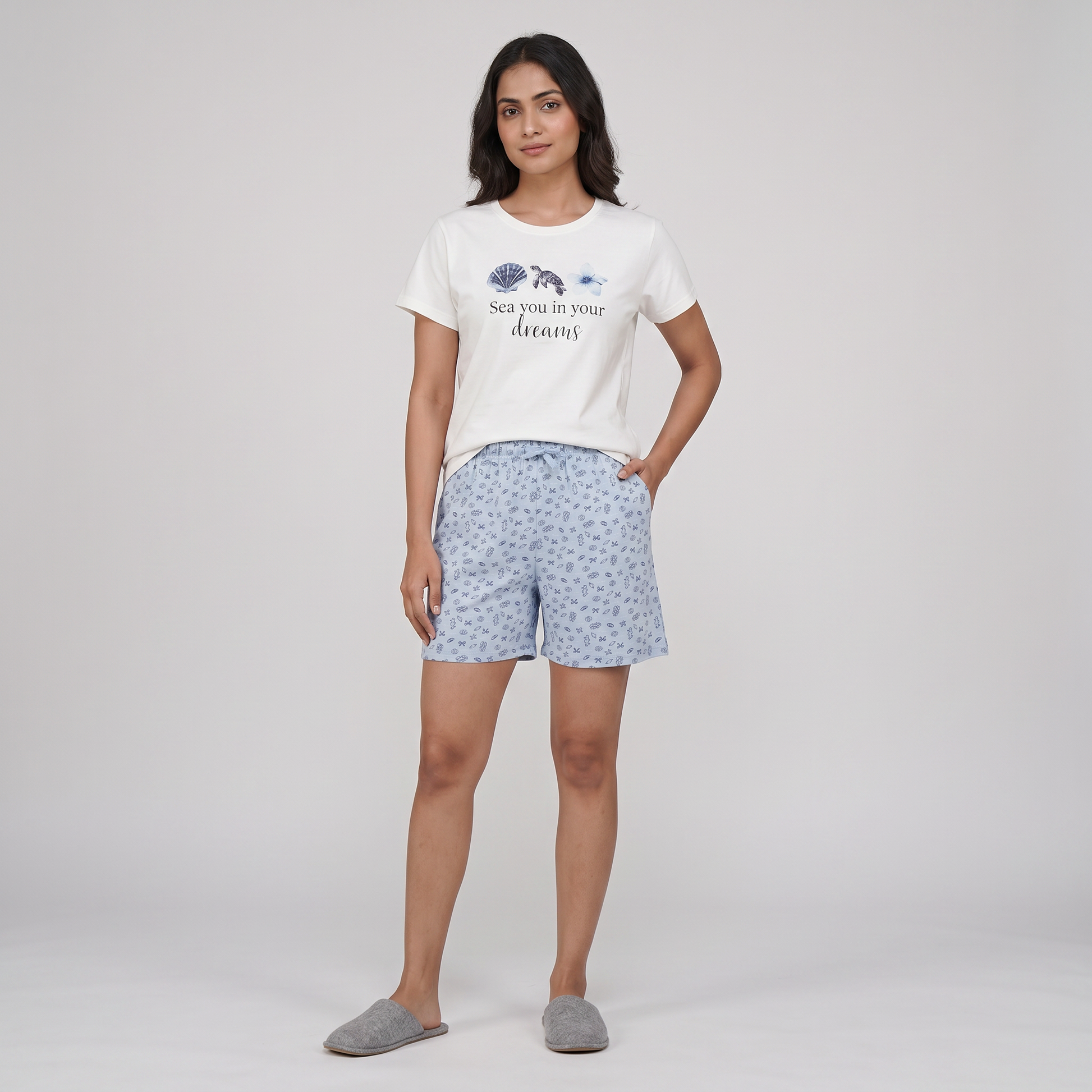 Cotton Printed Lounge Shorts