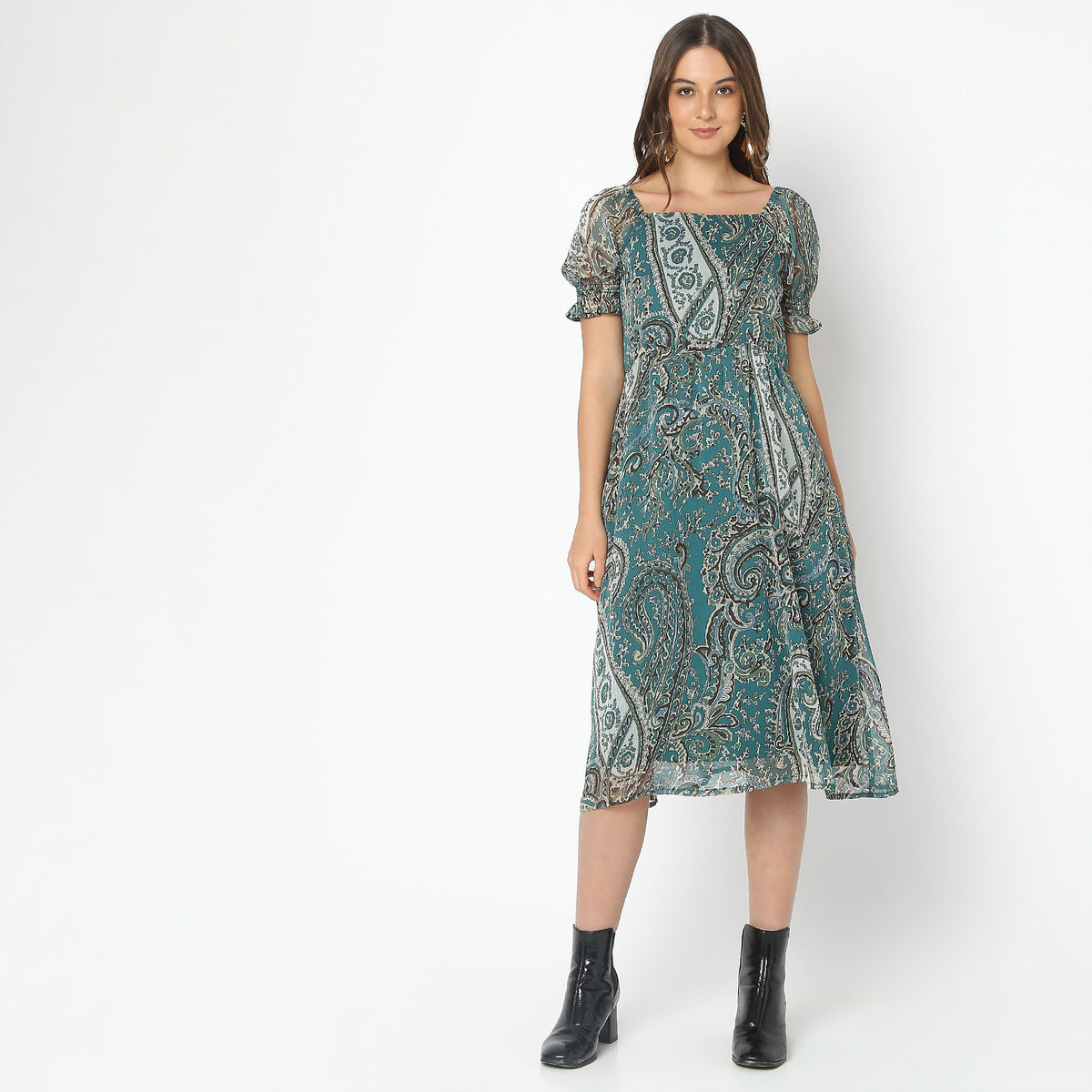 Regular Fit Printed Dress