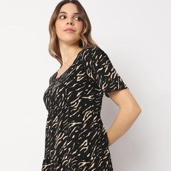 Regular Fit Printed Dress