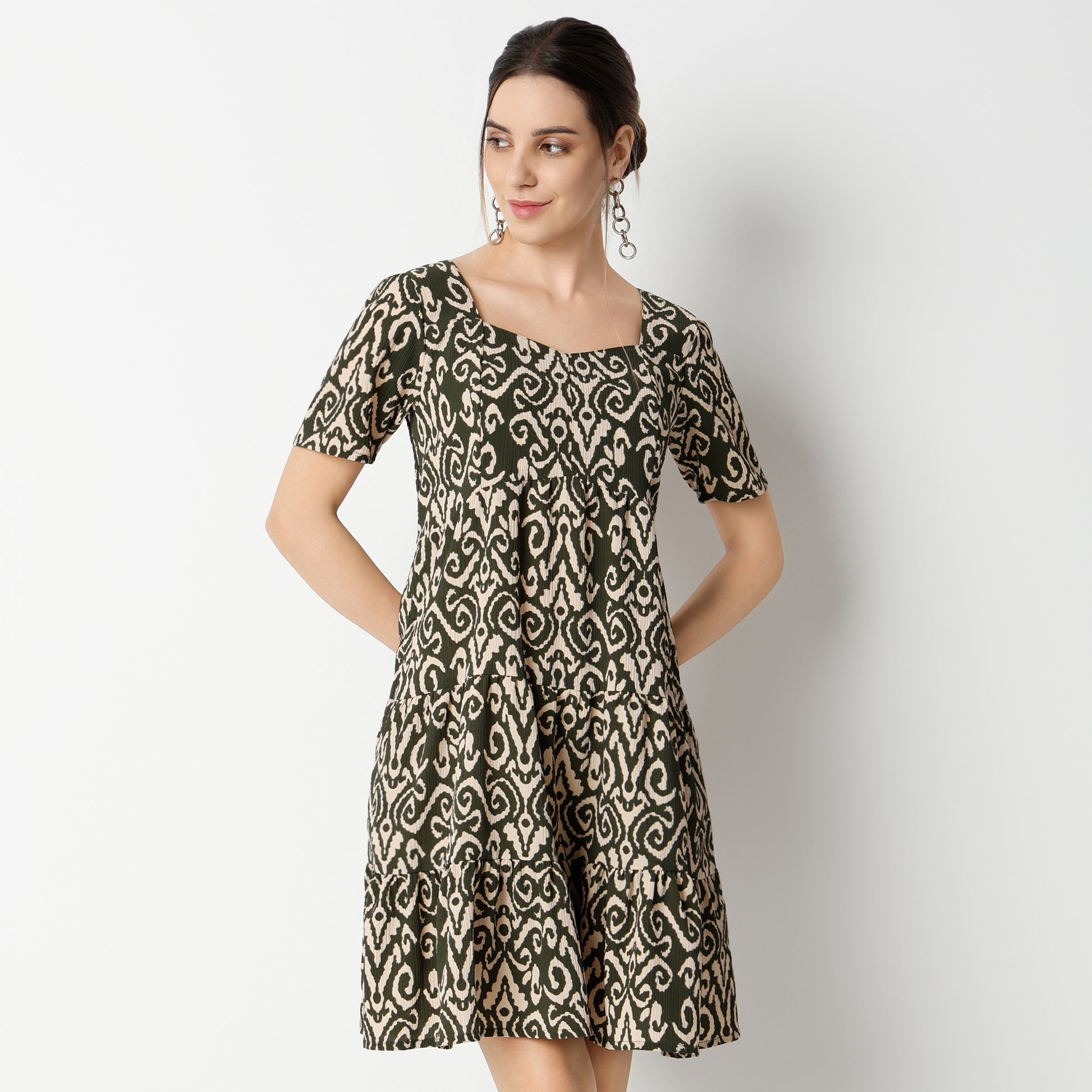 Regular Fit Printed Dress