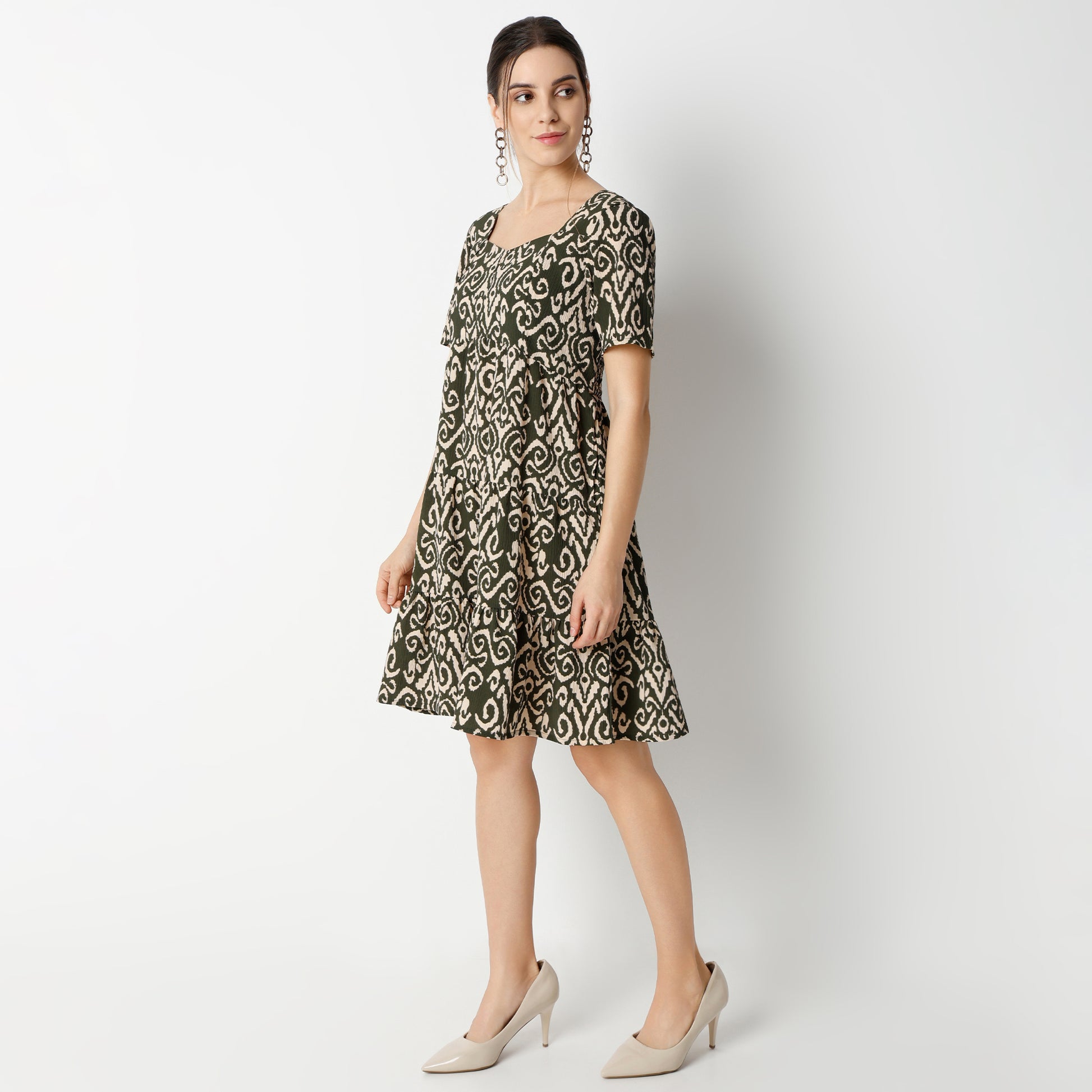 Regular Fit Printed Dress