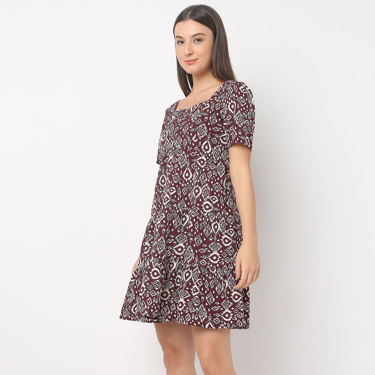 Regular Fit Printed Dress