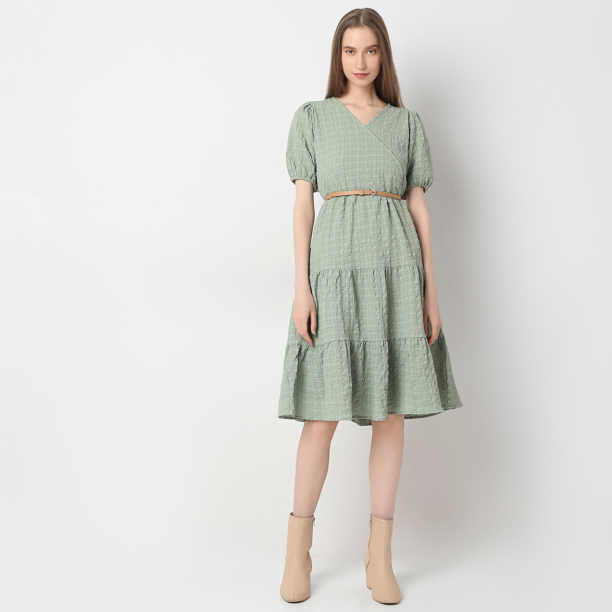 Regular Fit Solid Dress