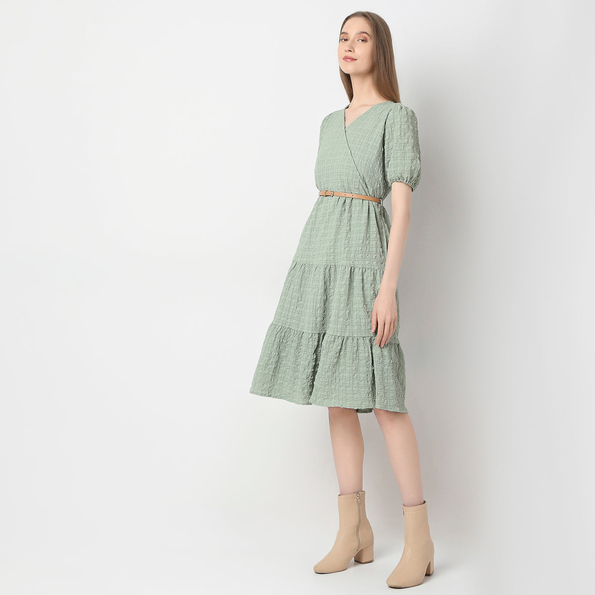 Regular Fit Solid Dress