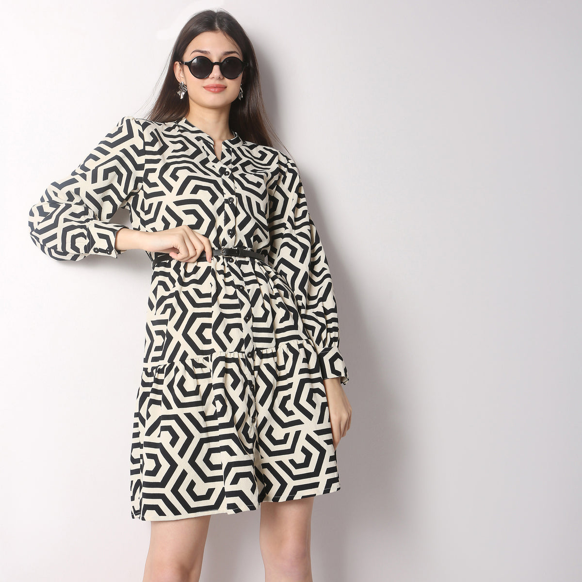 Regular Fit Printed Dress