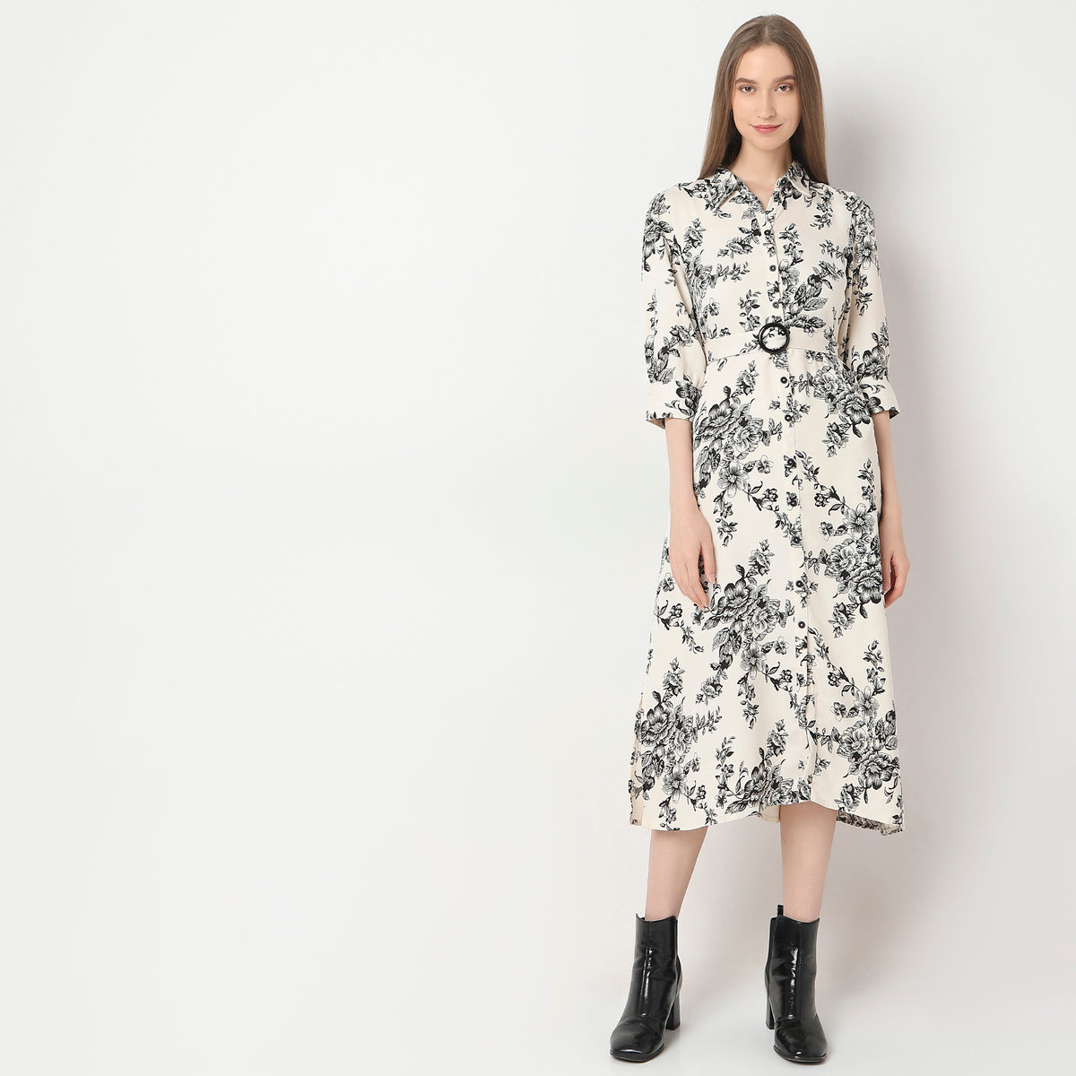 Regular Fit Printed Dress