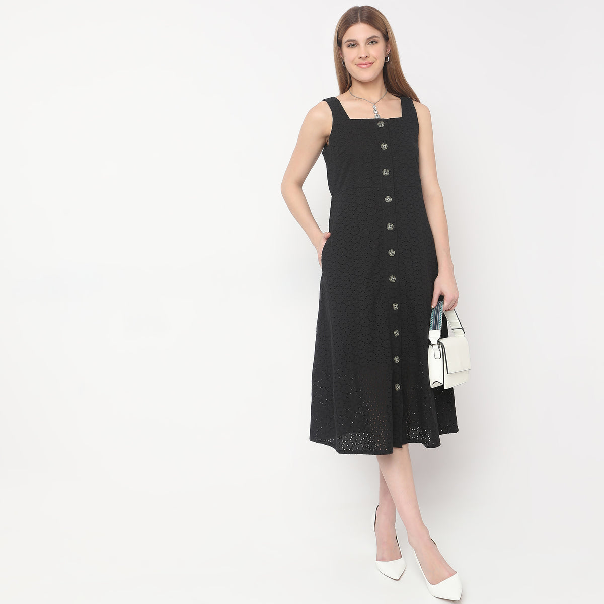 Regular Fit Solid Dress