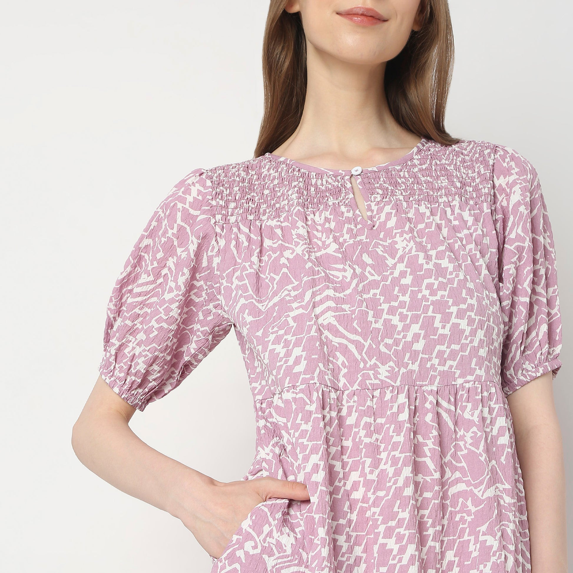 Regular Fit Printed Dress