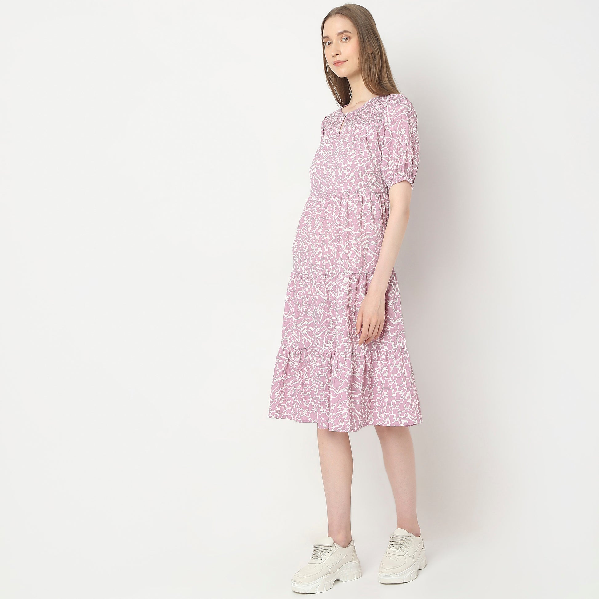 Regular Fit Printed Dress