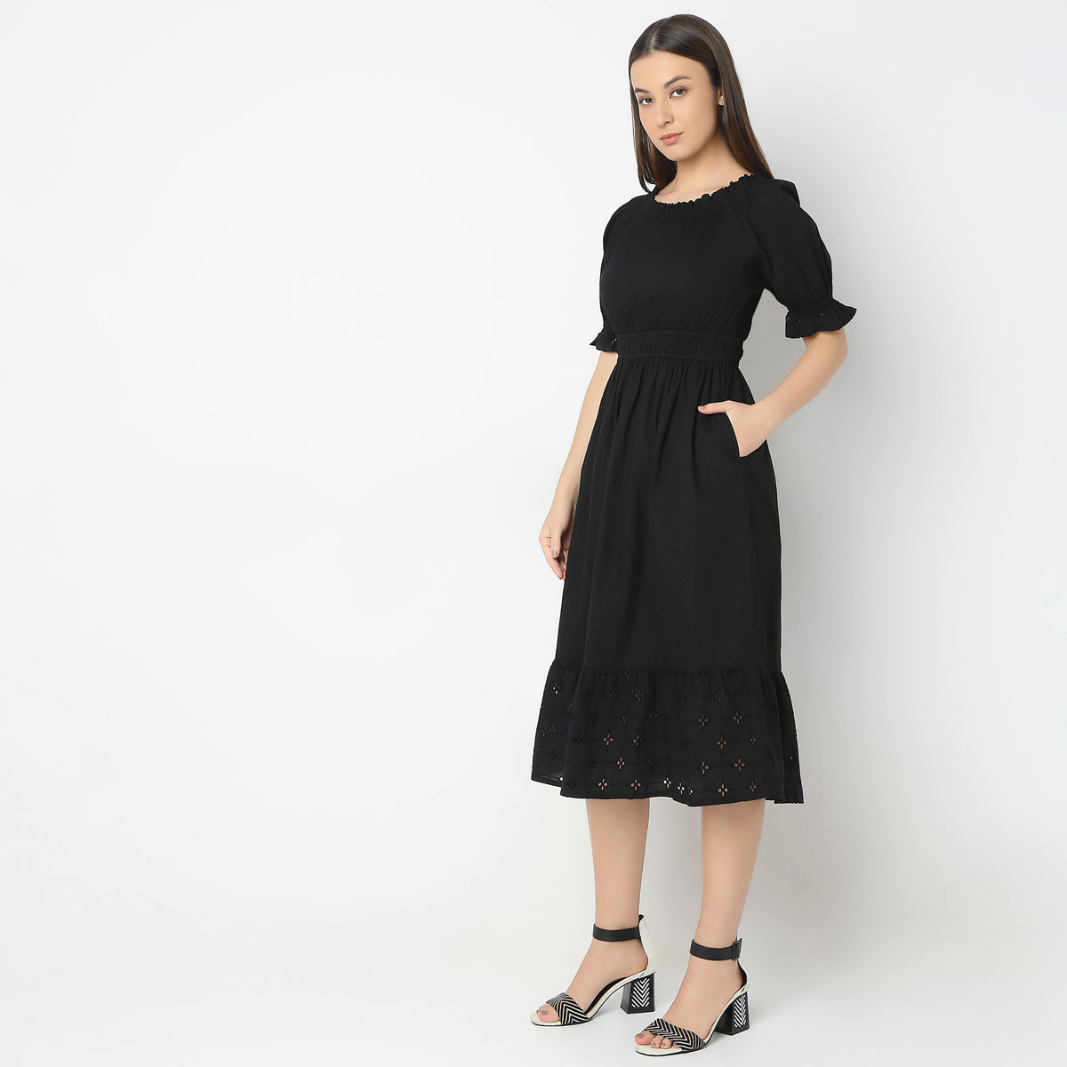 Regular Fit Solid Dress