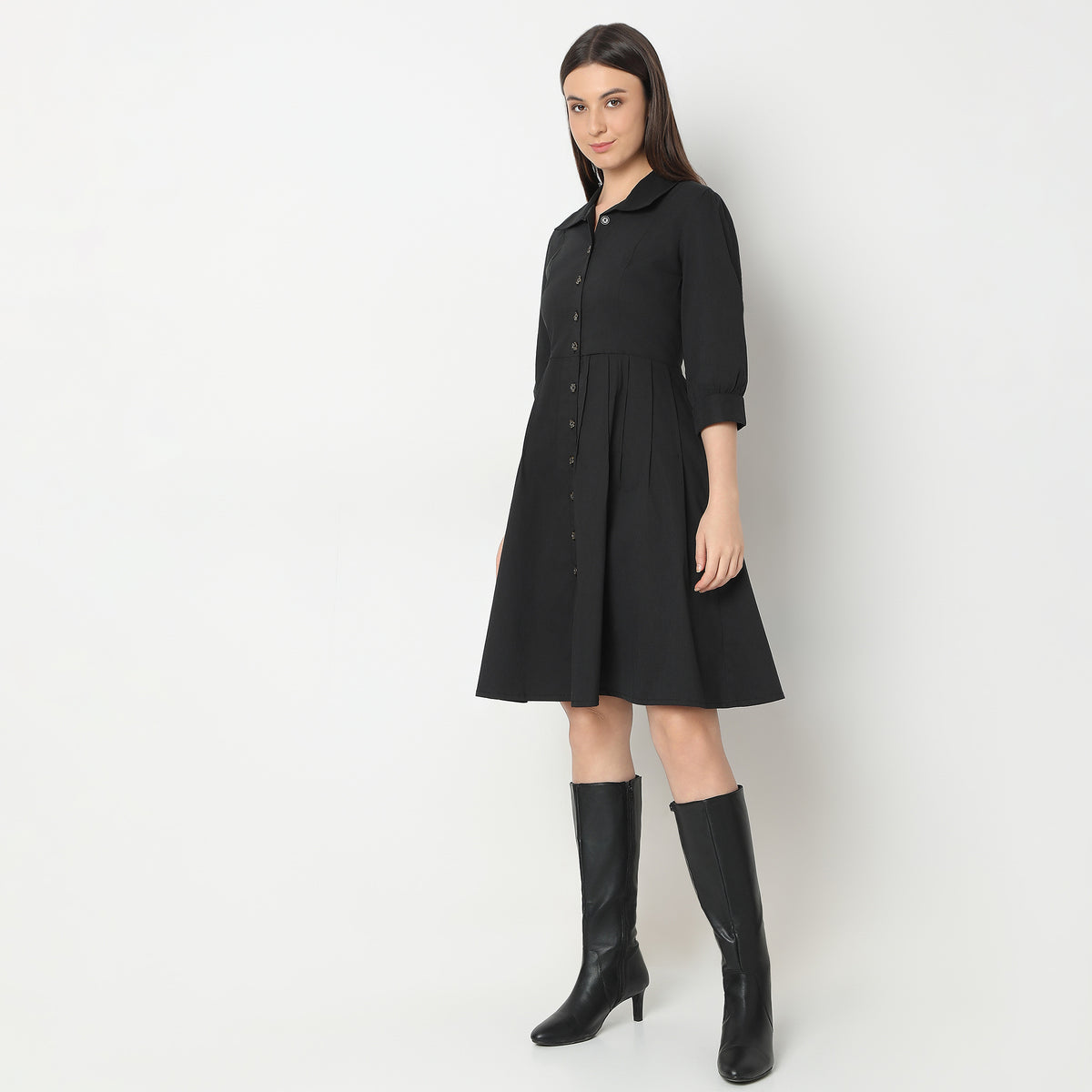 Regular Fit Solid Dress