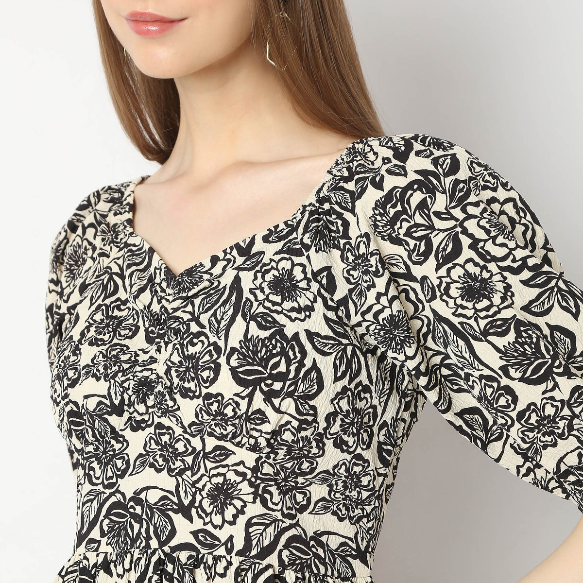 Regular Fit Printed Dress