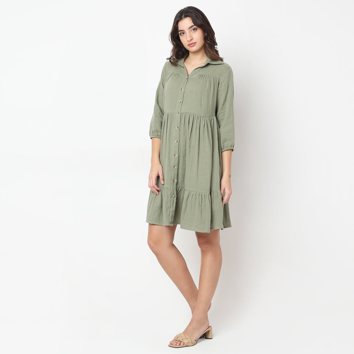 Regular Fit Solid Dress