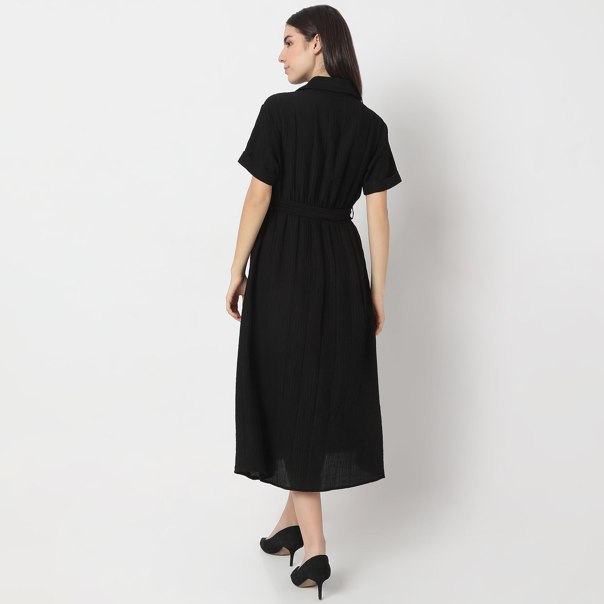 Regular Fit Solid Dress
