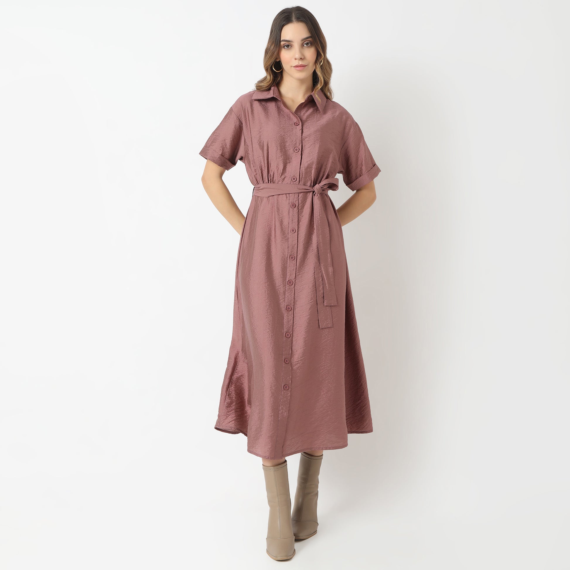 Regular Fit Solid Dress