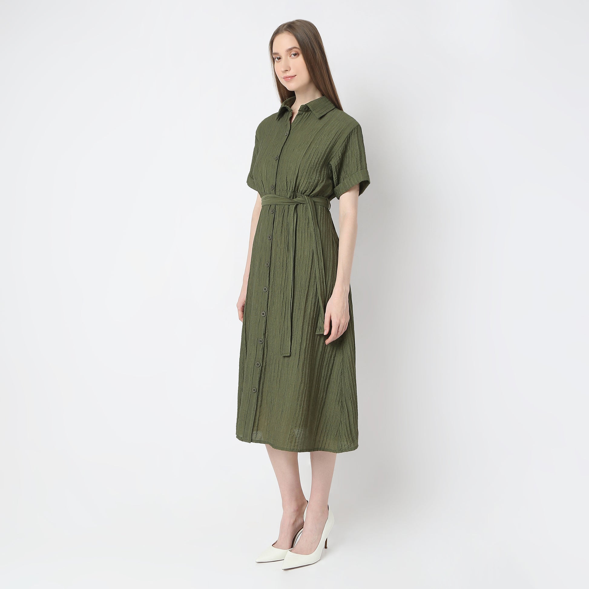 Regular Fit Solid Dress