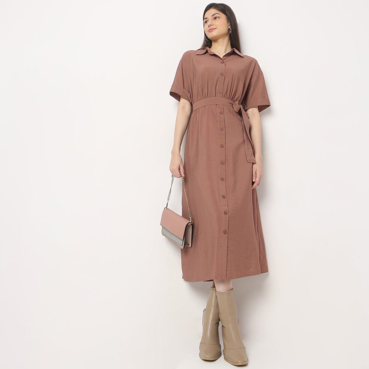 Regular Fit Solid Dress