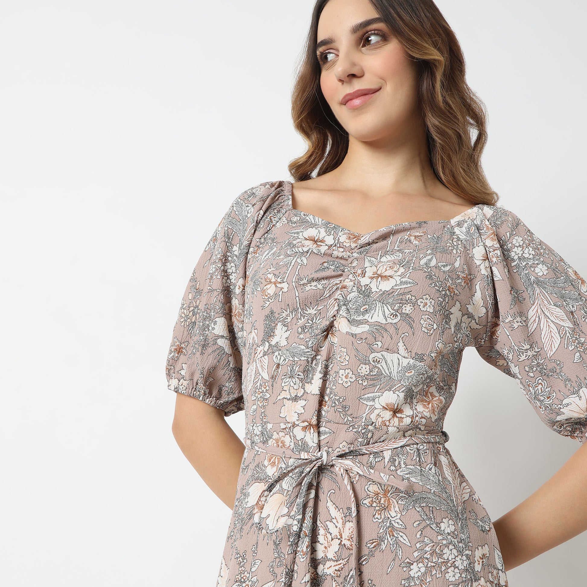 Regular Fit Printed Dress