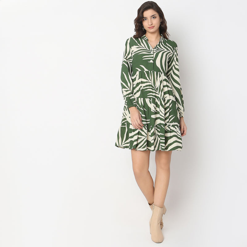 Regular Fit Printed Dress