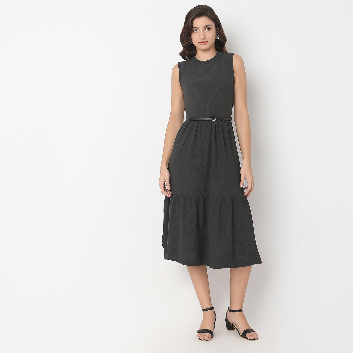 Regular Fit Solid Dress