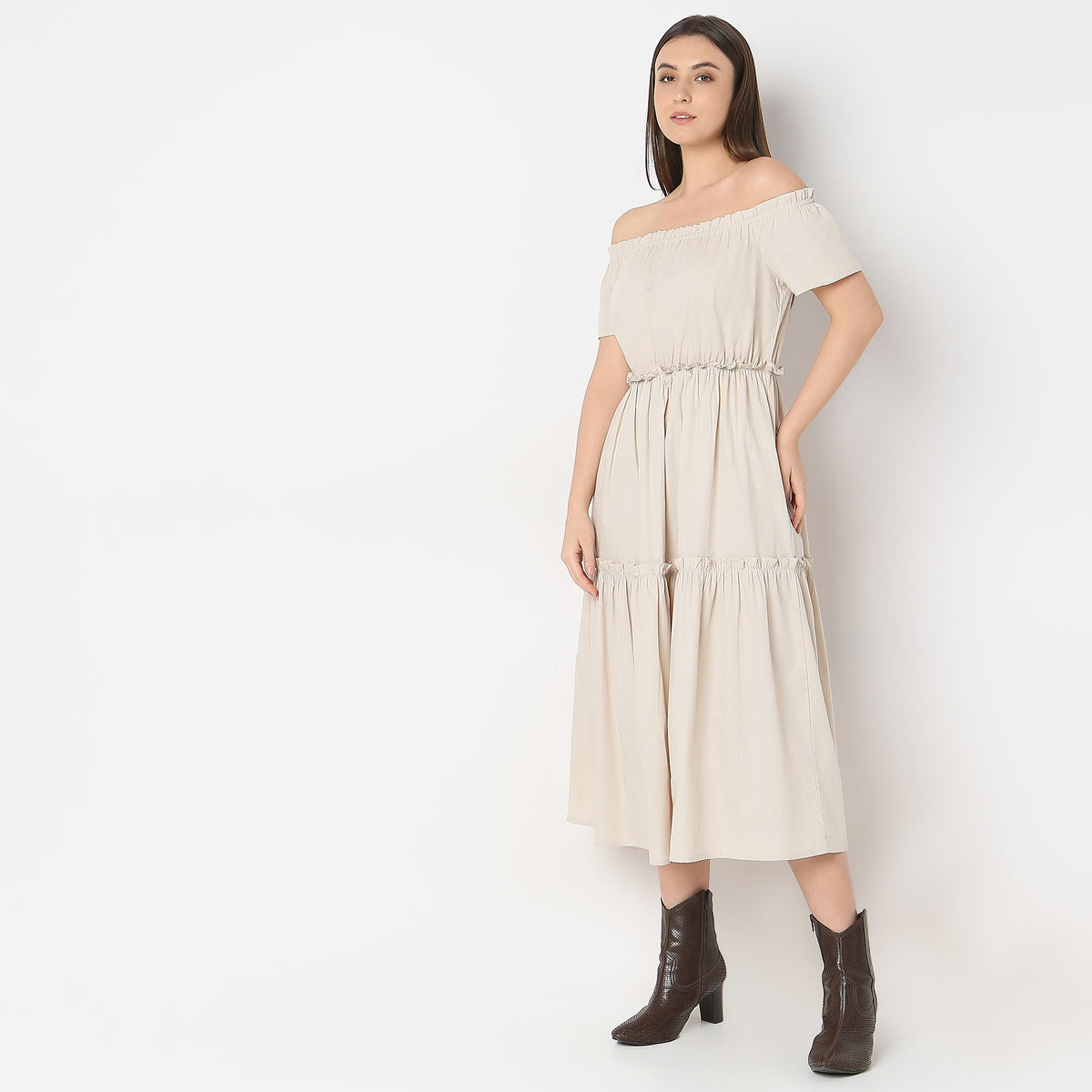 Regular Fit Solid Dress