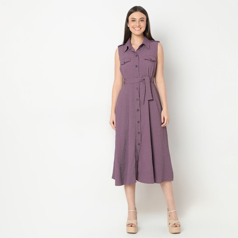 Regular Fit Solid Dress