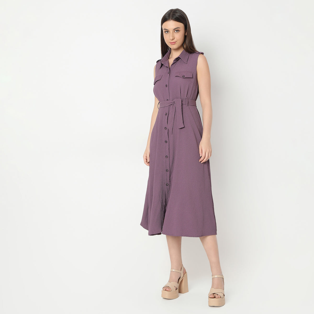 Regular Fit Solid Dress