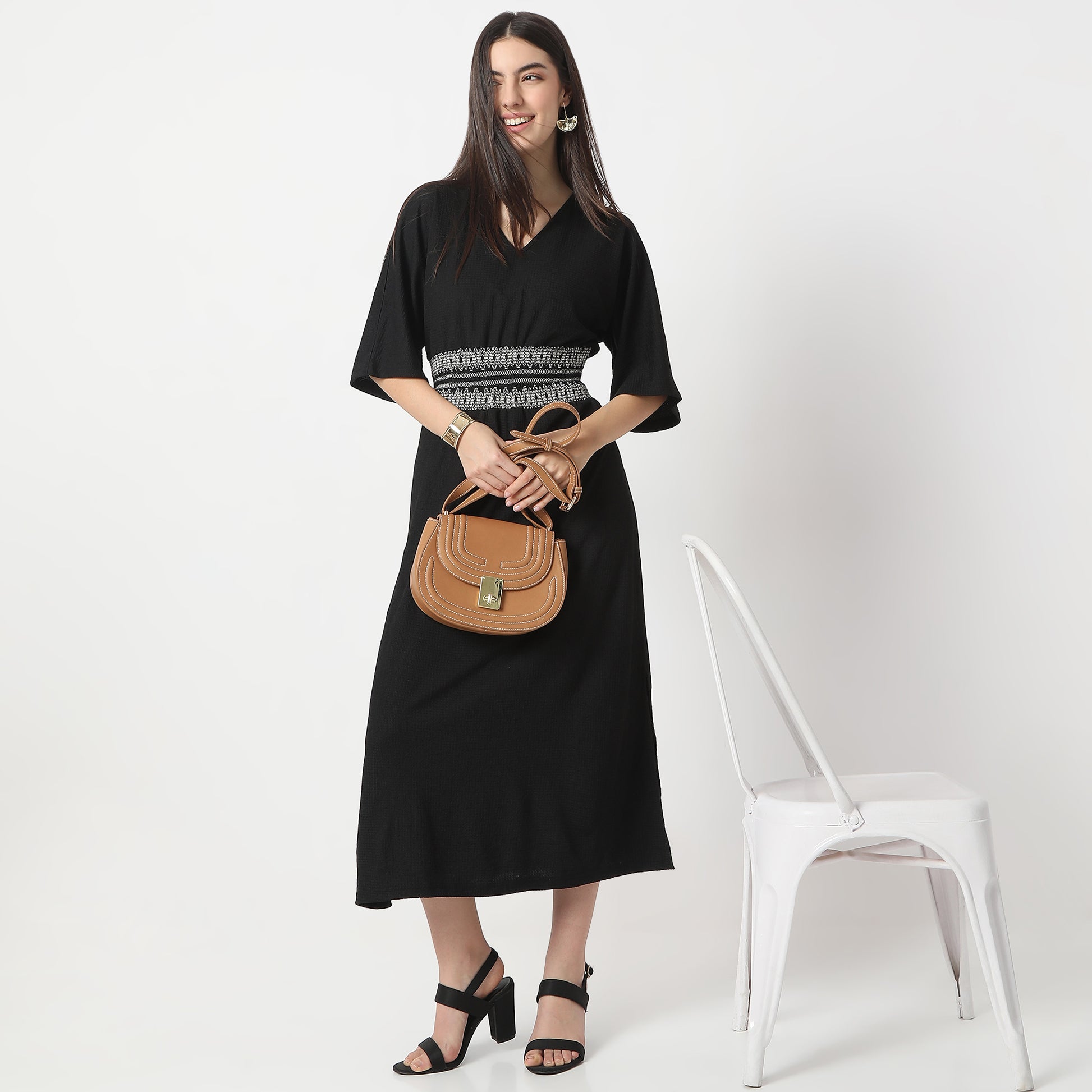 Flare Fit Structured Dress