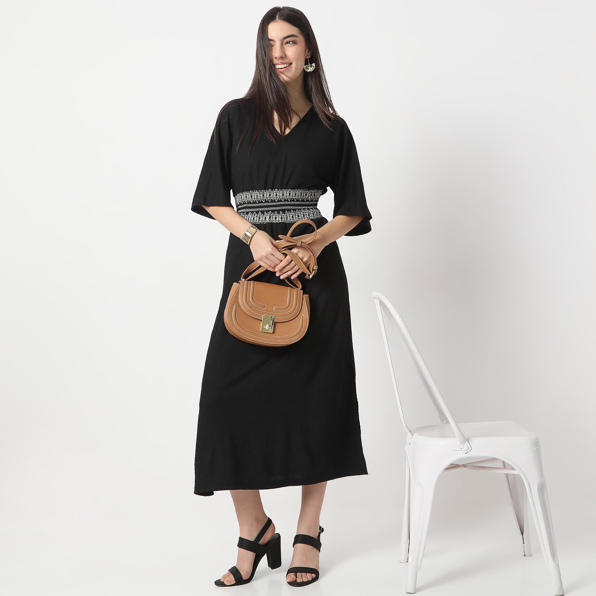 Flare Fit Structured Dress