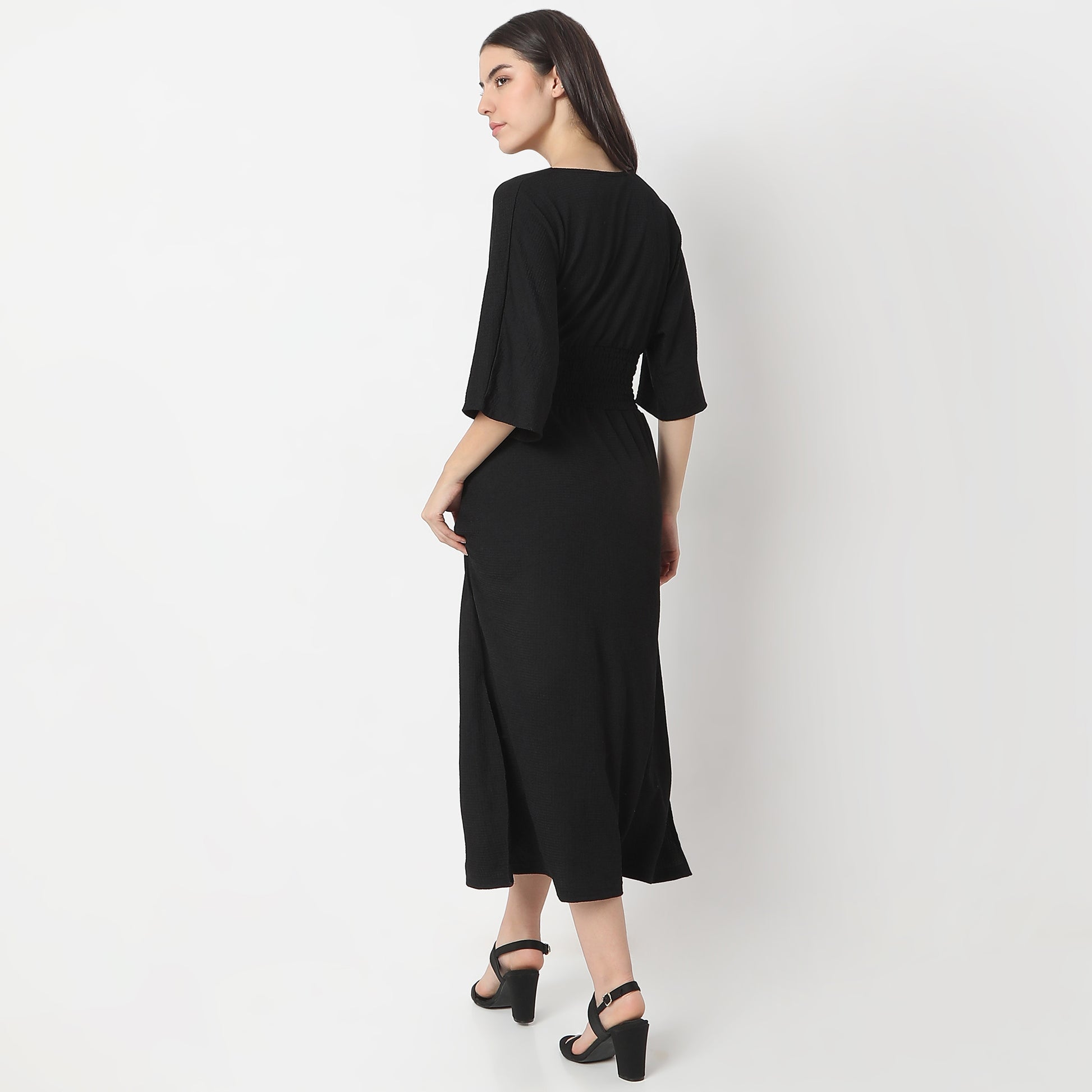 Flare Fit Structured Dress