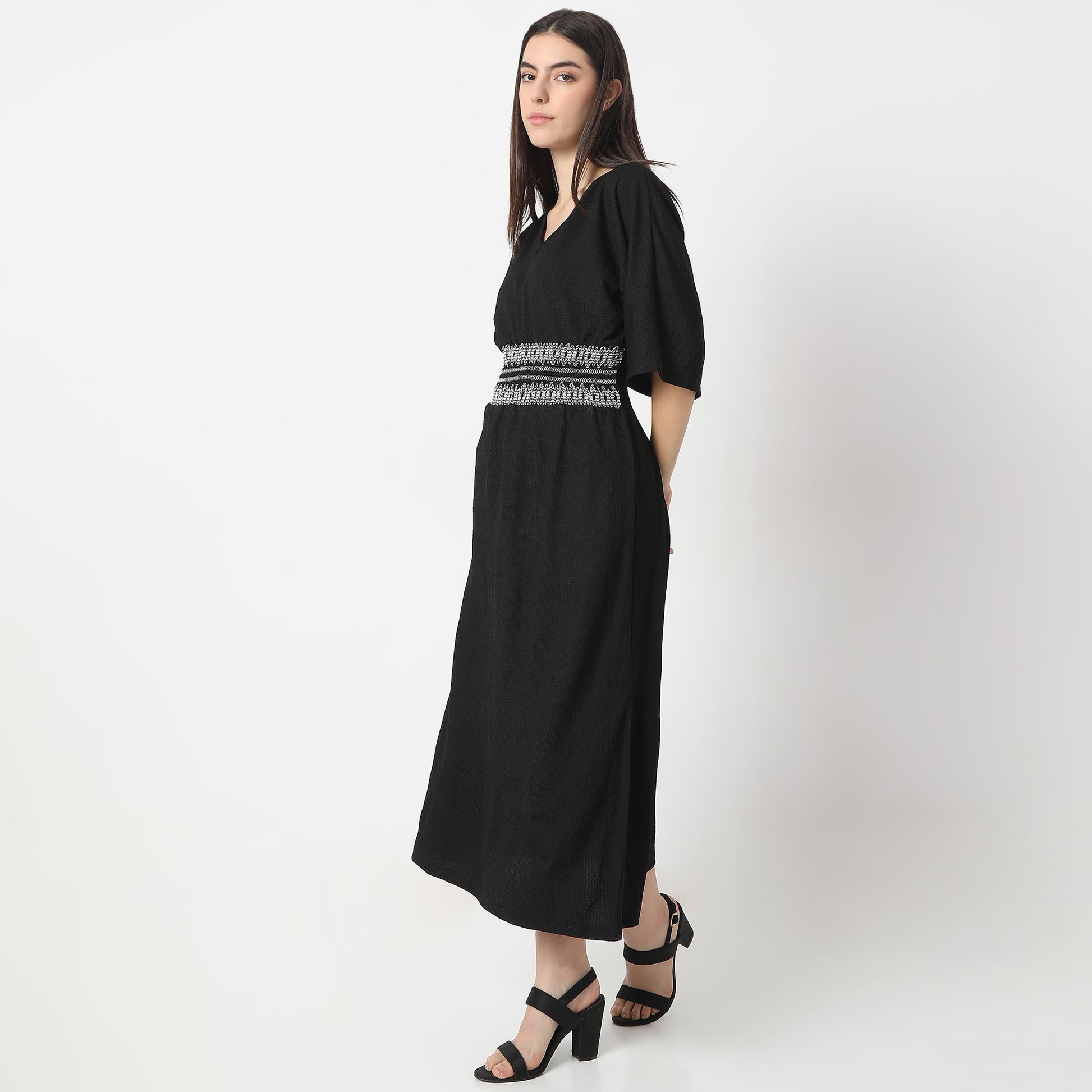 Flare Fit Structured Dress