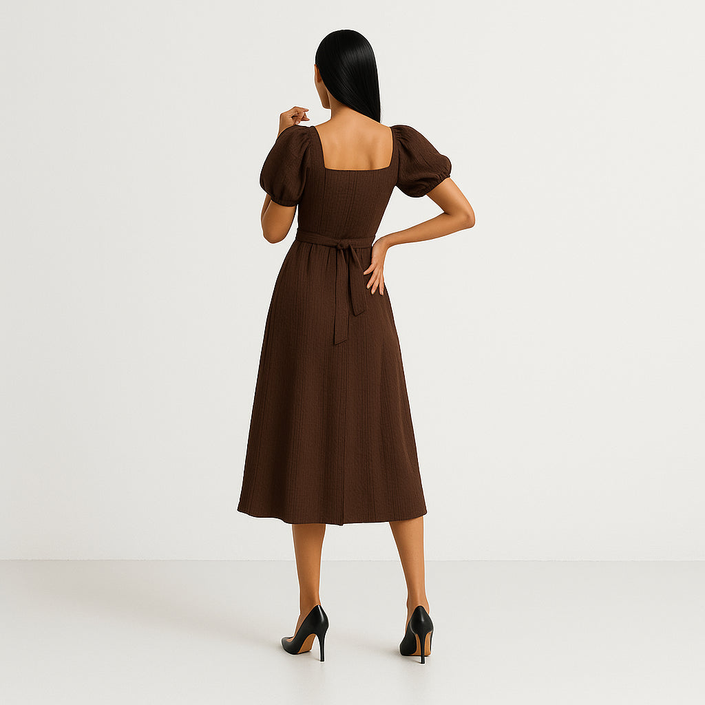 Buy Puff Sleeve Structured Dress - Style Union