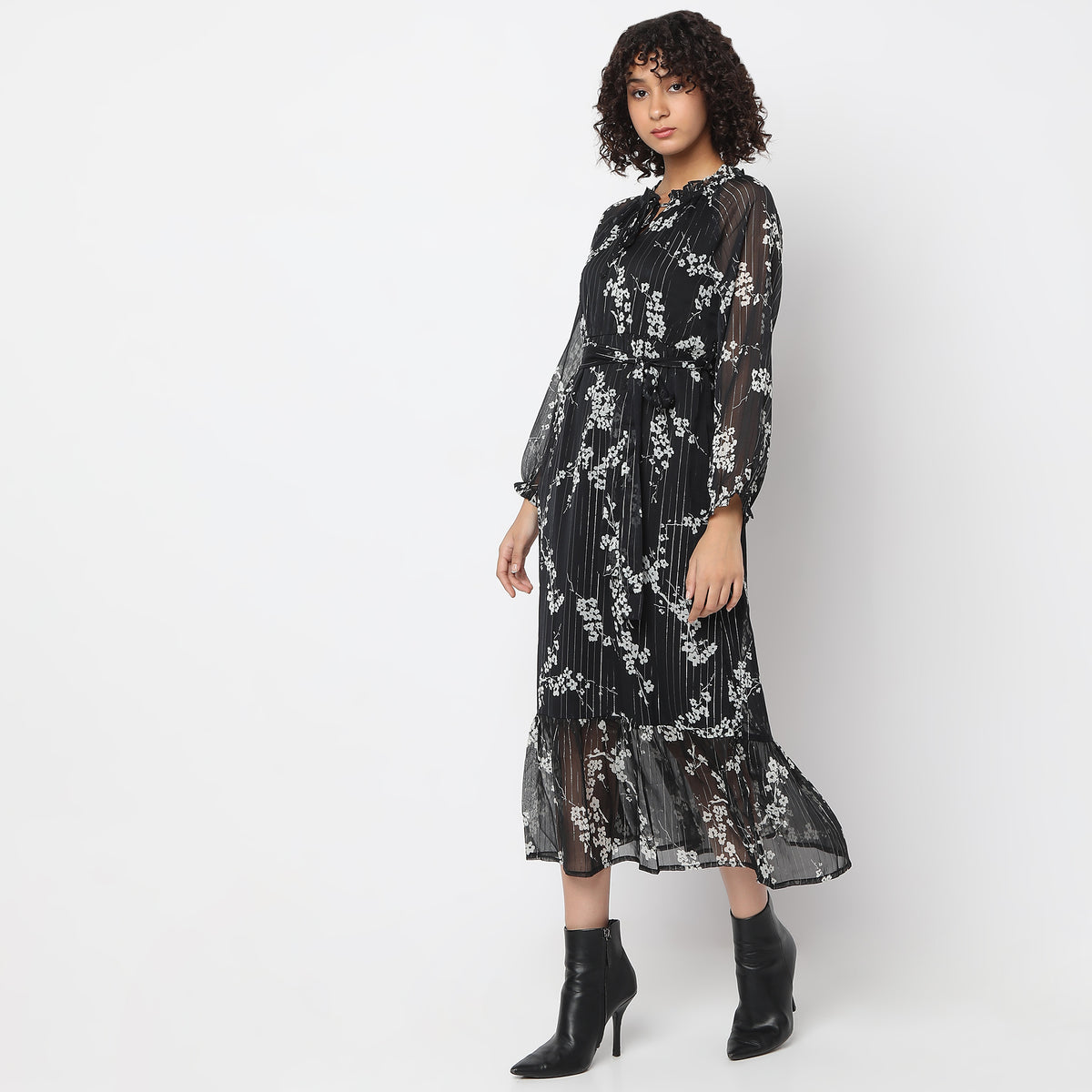 Flare Fit Printed Dress