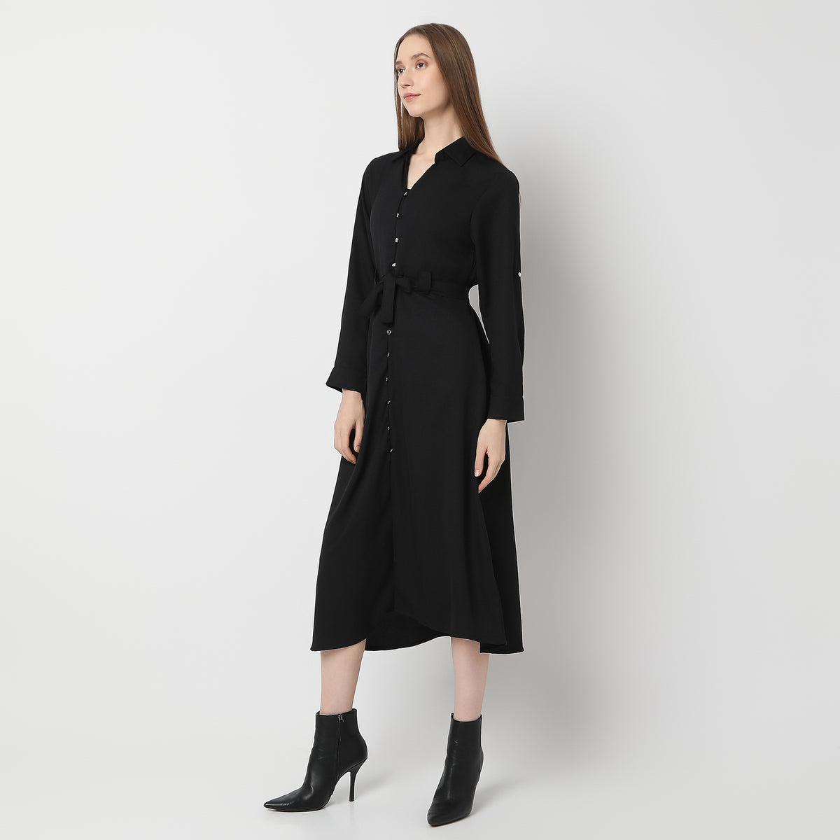 Regular Fit Solid Dress