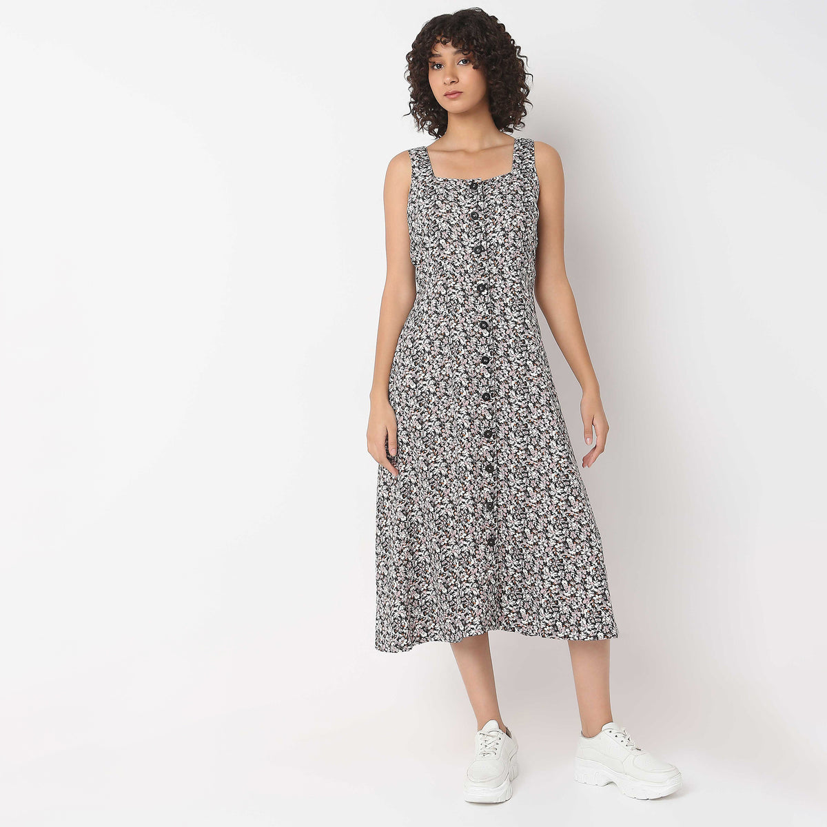 Regular Fit Printed Dress