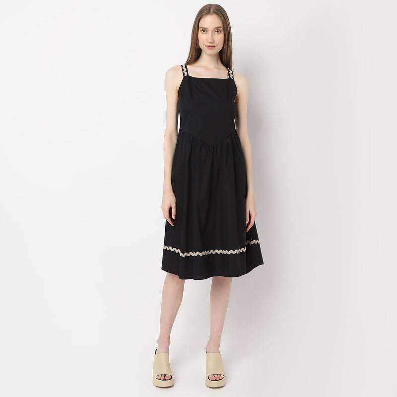 Regular Fit Solid Dress