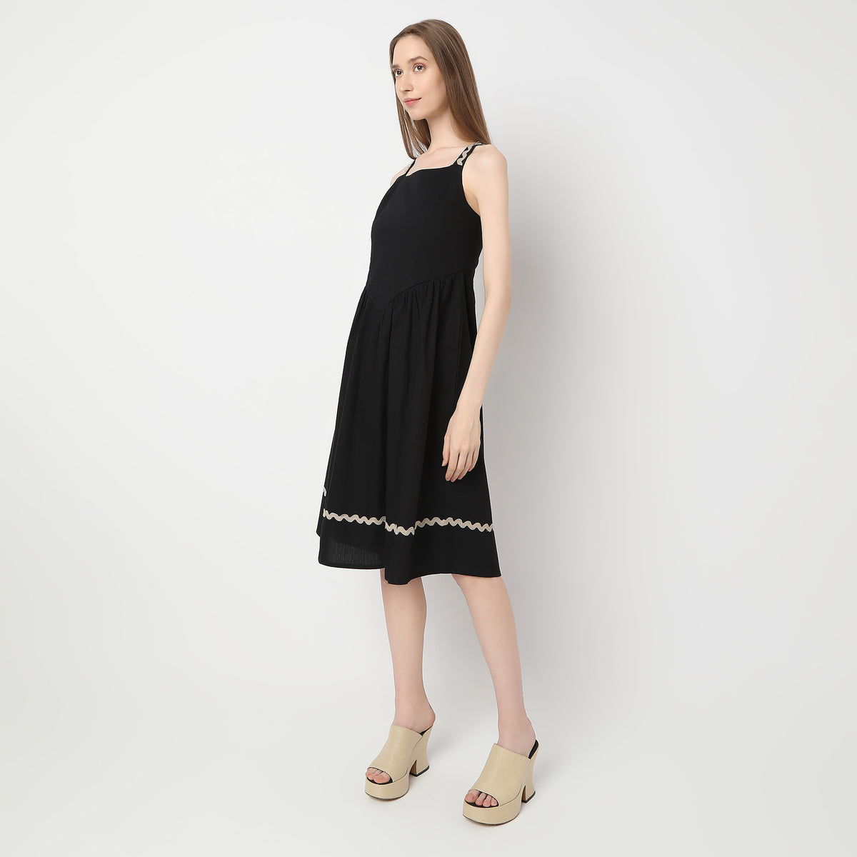 Regular Fit Solid Dress